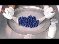 Blueberry Ice Cream How To Make Blueberries To Ice Cream Rolls Berry ASMR Food Dessert Recipe