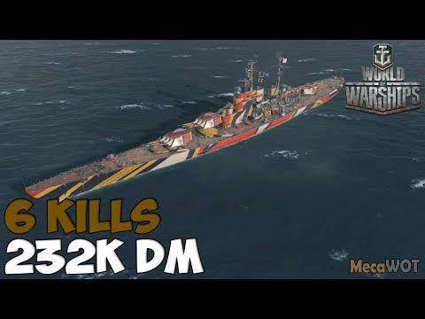World of WarShips | Kremlin | 6 KILLS | 232K Damage - Replay Gameplay 1080p 60 fps