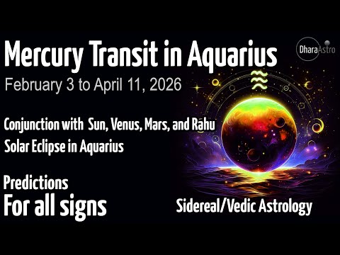 Mercury Transit in Aquarius 2026 | Mercury Retrograde & Solar Eclipse | Vedic Astrology #astrology