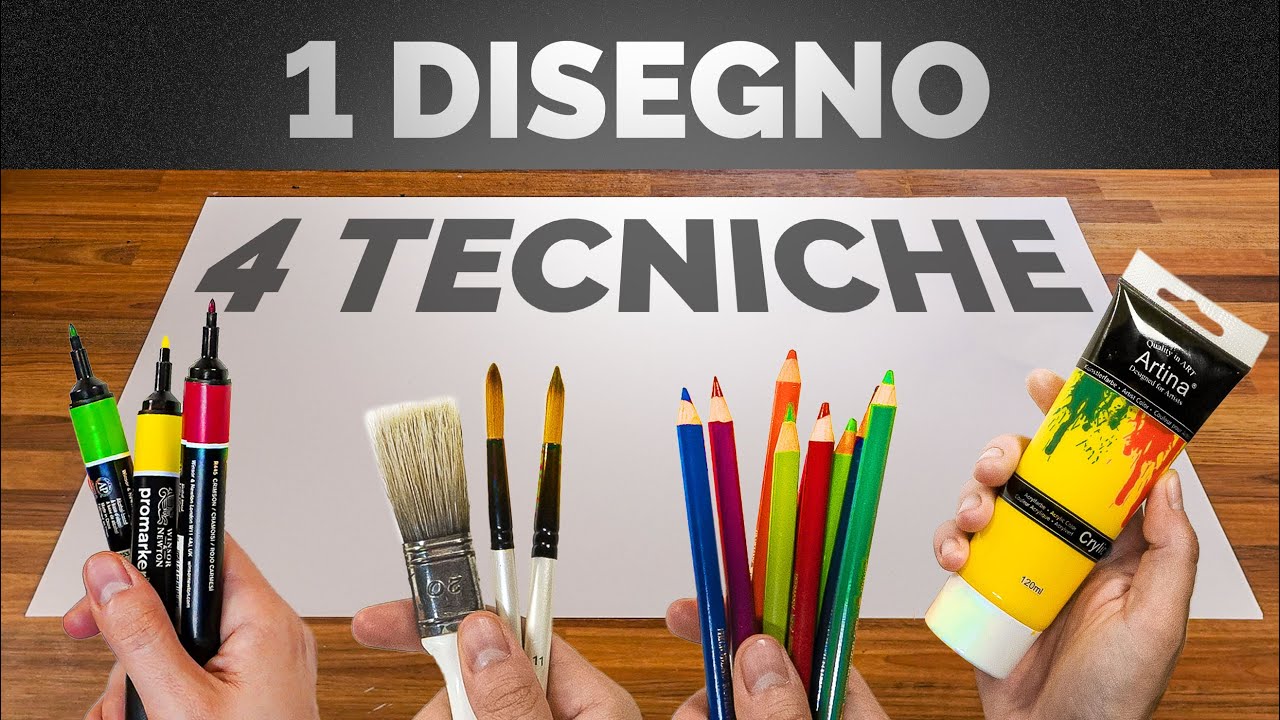 Un solo DISEGNO, 4 TECNICHE differenti?! 🐸