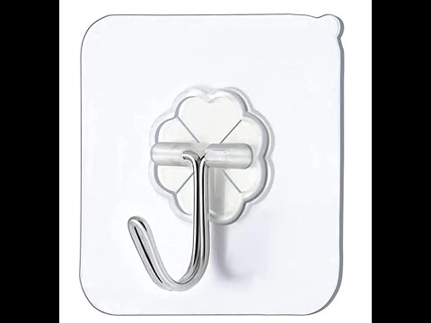 Self Adhesive Steel Wall Hooks, 1 KG Load Capacity (6 x 6 cm, Silver)