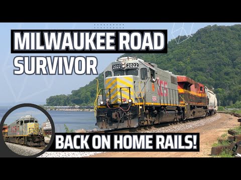 Milwaukee Road Survivor on The River Sub!  -KCS Power on The CPKC with a GREAT K5LA Horn-
