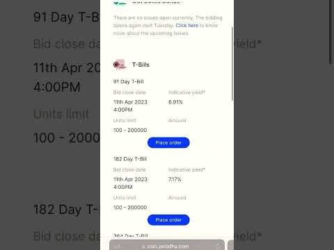 How to purchase T-Bills on Zerodha #shorts #trending #shortvideo