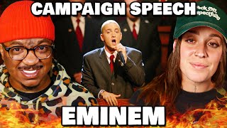 BRO REALLY HATES TRUMP! 😂 | Eminem - Campaign Speech (Reaction)
