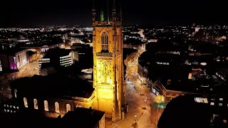 derby's Christmas lights and the derby cathedral.