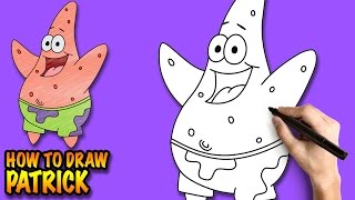 How to draw Patrick Starfish - Spongebob Squarepants - Easy step-by-step drawing tutorial