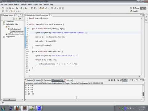 Multiplication Table Java Console Application