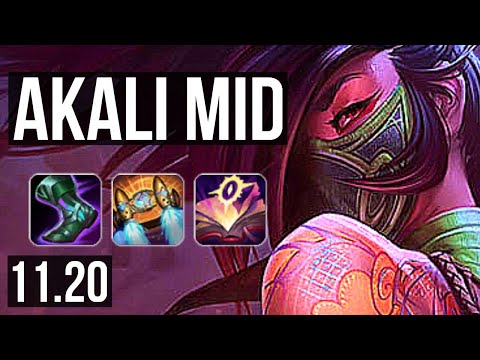 AKALI vs CORKI (MID) | Legendary, 6 solo kills, 800+ games, 15/3/4 | BR Diamond | v11.20