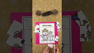 Winter puzzle for kids snowman coloring pages #finemotorskills #puzzlesforkids #snowman #coloring