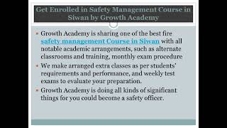 Join Safety Management Course in Siwan by Growth Academy at Minimum Charge