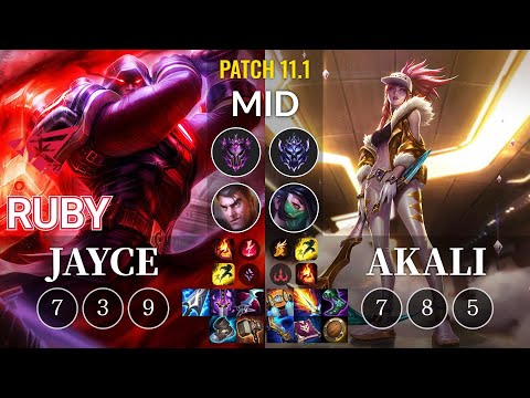 RW Ruby Jayce vs Akali Mid - KR Patch 11.1