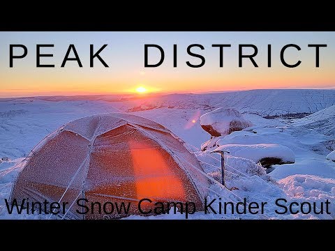 Peak District Winter Snow Camp Kinder Scout.