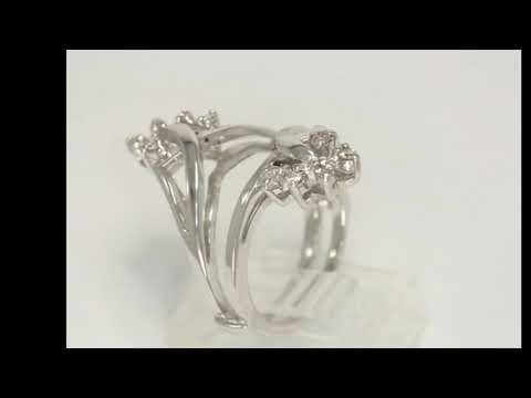 .20CT VS diamond insert ring 14K white gold enhancer wrap guard ring sz 6.25 - 28502