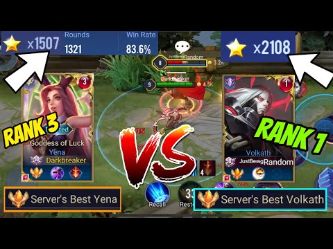TOP 1 YENA VS TOP 1 VOLKATH (2100 STARS RANK 1)  | AoV | 傳說對決 | RoV | Liên Quân Mobile