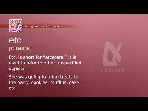 Etc : B2 level english vocabulary lesson, www.LipLix.com