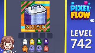 Pixel Flow Level 742 Solution Walkthrough