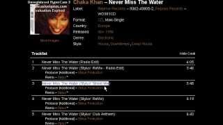 Chaka khan ,never miss the water ; stylus&#39; street mix ; cd nov 1996