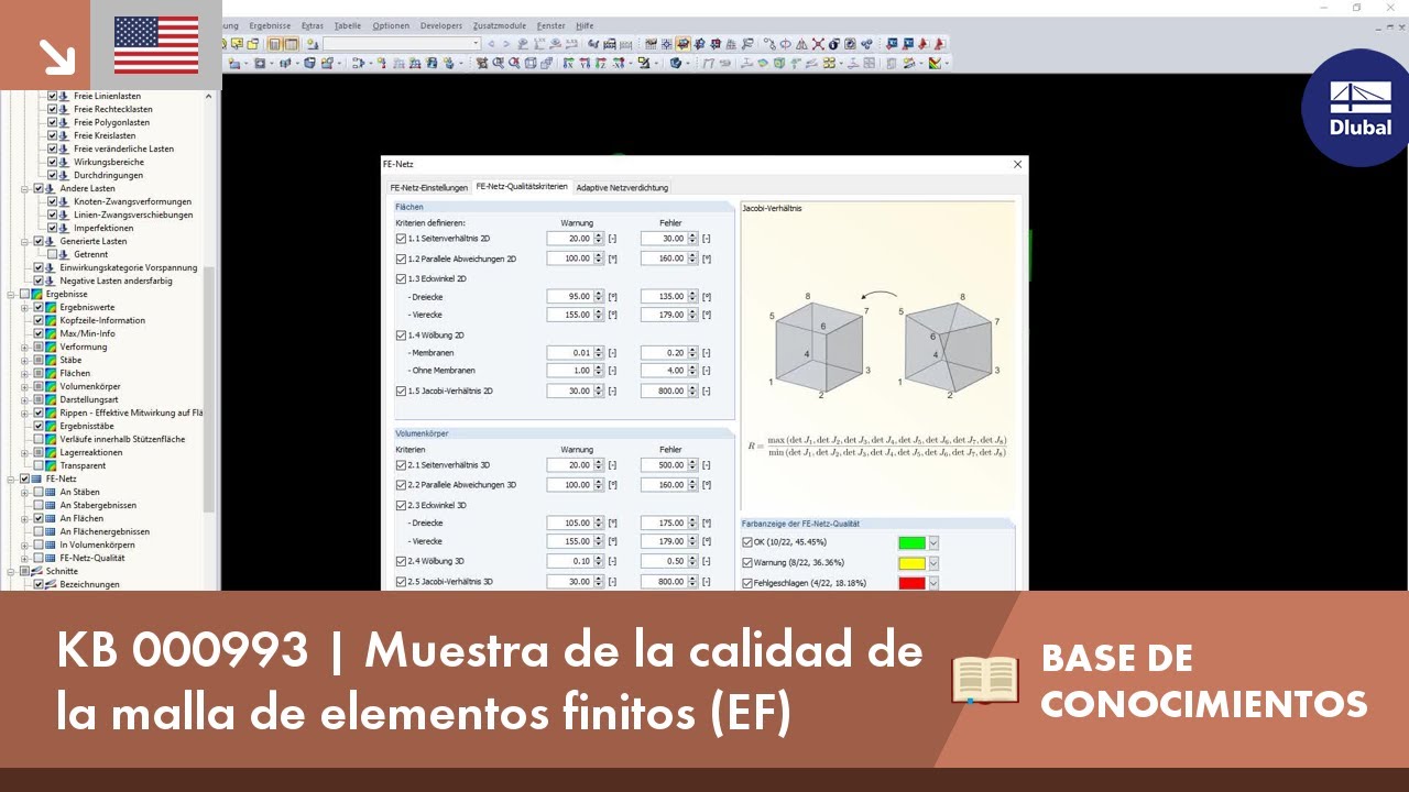 KB 000993 | Muestra de la calidad de la malla de elementos finitos (EF)