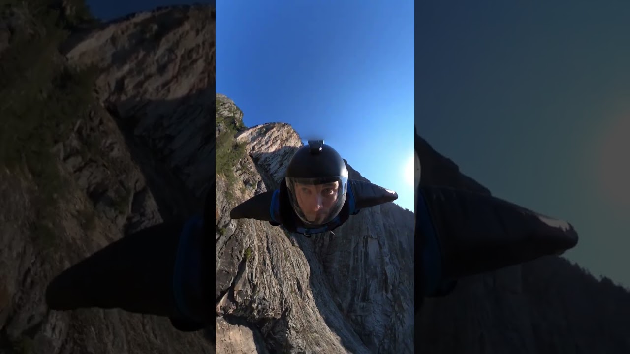 Wingsuit BASE jump complete focus