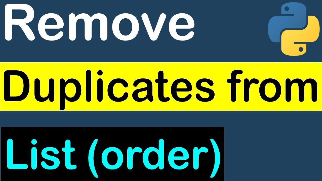How to remove duplicates from Python list and keep order