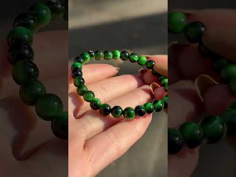 Bratara ochi de tigru verde sfere 6mm