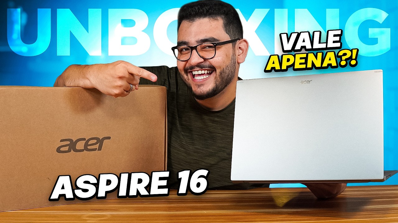 Miniatura da avaliação em vídeo de Notebook Acer Aspire 16 A16-71M-51UQ Intel Core Ultra 5 16GB 1TB SSD 16 Polegadas
