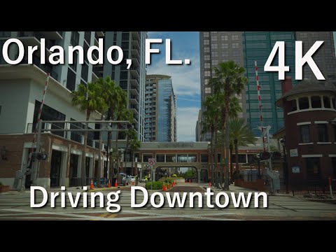 Orlando, FL. - 4K HDR - Relaxing Ride, Driving Downtown