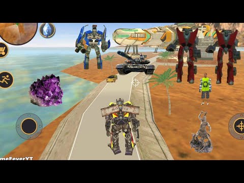 Vegas Crime Simulator (Transformer Truck Fight Robot Zone) 3X Robot on Sea - Android Gameplay HD