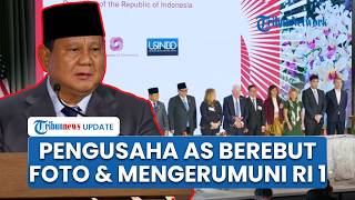 Momen Prabowo Jadi 'Idola' Dikerumuni Pengusaha AS seusai Saksikan 11 MoU Investasi RI-AS