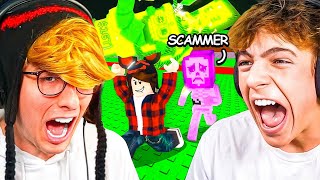 KreekCraft & Cruz Scam A Scammer On Steal A Brainrot!
