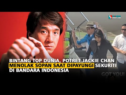 Bintang Top Dunia, Potret Jackie Chan Menolak Sopan Saat Dipayungi Sekuriti di Bandara Indonesia