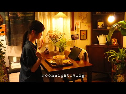 Moonnight vlog🌙 | Soft tofu Ramen. Making tofu noodle pasta and sweet potato jerky. Handarty korea