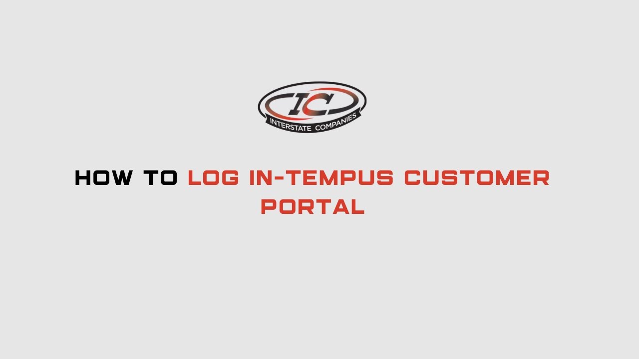 How to Log In- Tempus Customer Portal
