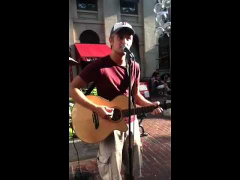 Tim Bergeron singing a cover of wonder wall by oasis