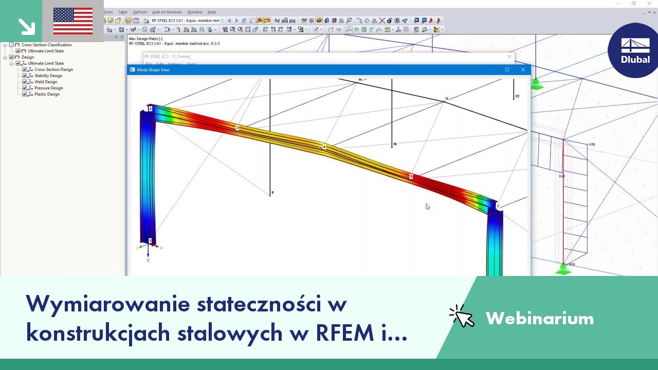 Wymiarowanie stateczności w konstrukcjach stalowych w RFEM i RSTAB
