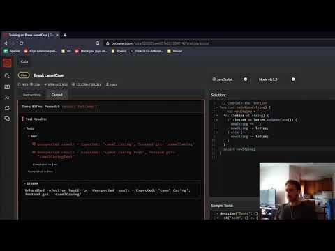 Codewars Break Camelcase In Javascript