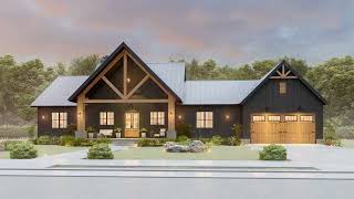 Rustic Modern Farmhouse Exterior | Virtual Tour | Plan 4195-00077