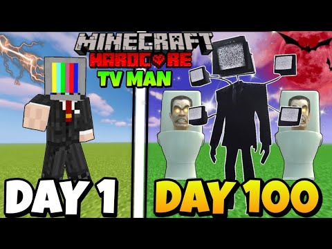 𝗦𝗽𝘆𝗫𝗽 - I Survived 100 Days as TV MAN in HARDCORE Minecraft | Epic Survival Adventure