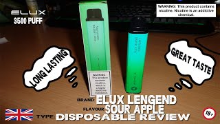 ELUX 3500 PUFF - SOUR APPLE - UK REVIEW