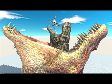 Double Dinosaur Head Eats Units - Animal Revolt Battle Simulator