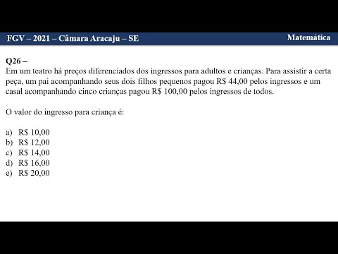 Matemática - FGV - 2021  - Q26