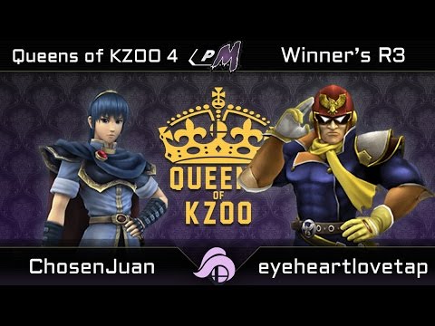 Queens of Kzoo IV Project M - ChosenJuan (Marth) vs. eyeheartlovetap (Falcon/Yoshi)