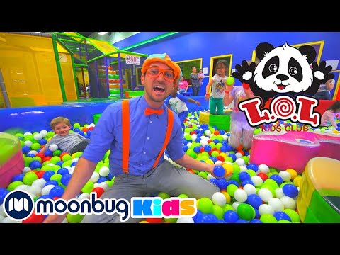 Blippi Visita un Patio de Juegos Cubierto - Vídeos Educativos para Niños | Moonbug Kids en Español