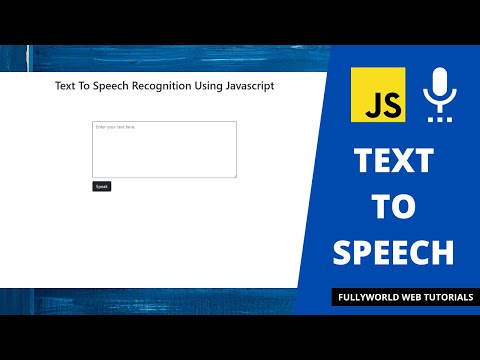 Text To Speech Using Javascript Javascript Tutorials