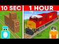 10 Second Vs 1 Hour Train Build Challenge In Minecraft
