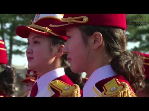 Nordkoreanische Cheerleader bei den Olympischen Winterspielen