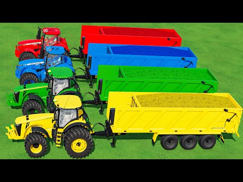 GIANT TRACTORS OF COLORS! TRANSPORT & SELL COLORED SUNFLOWER WITH J.DEERE & MASSEY FERGUSON! - FS22
