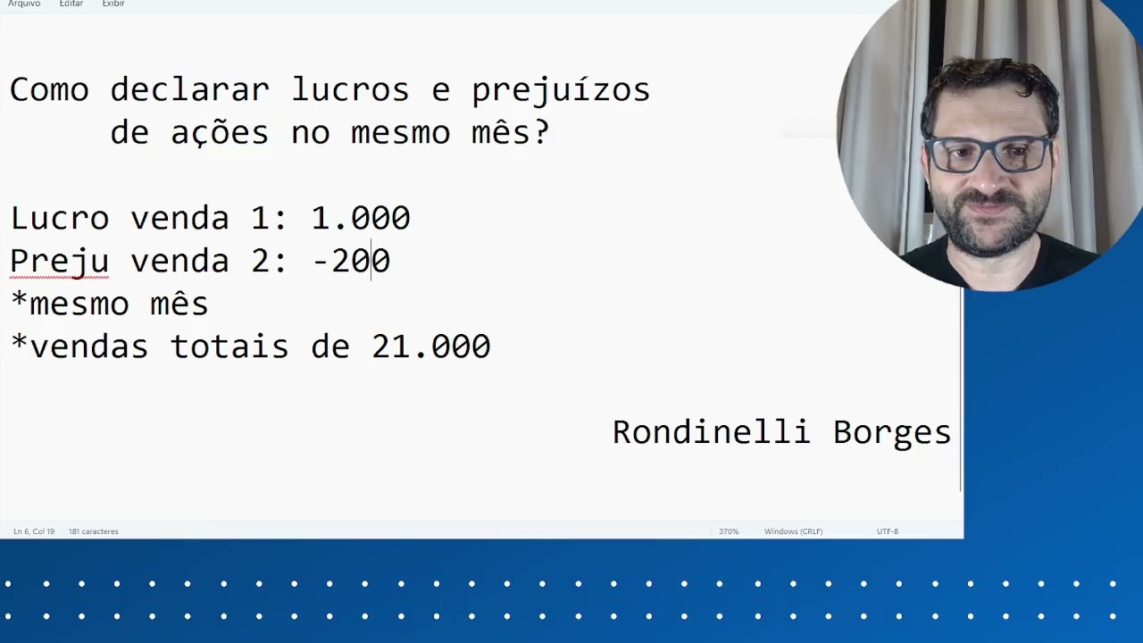 173. Como declarar e compensar lucros e prejuízos nas vendas de ações no mesmo mês?