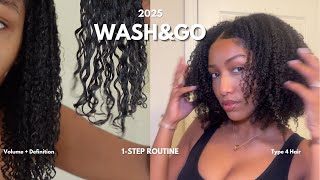 How To: Wash & Go on your frizzy Type 4 Hair! * 2025 Routine*