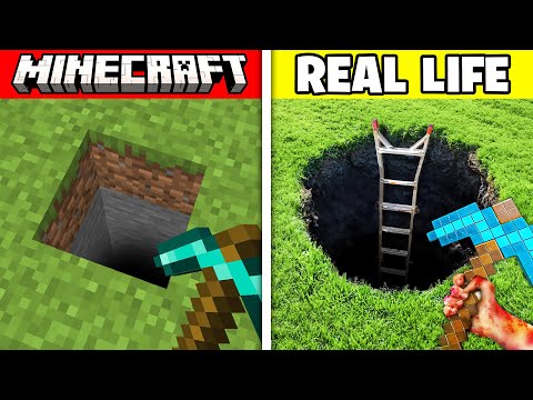 INSANE! Digging Down in Real Life - Minecraft Prank